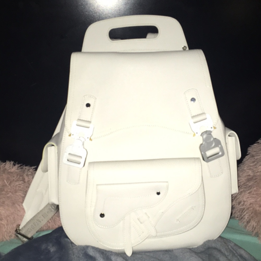 Dior White SADDLE Backpack